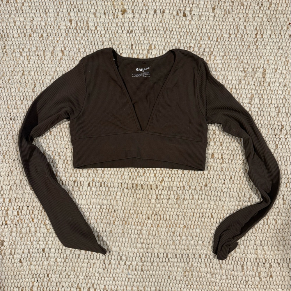 Garage Chocolate Ribbed Top